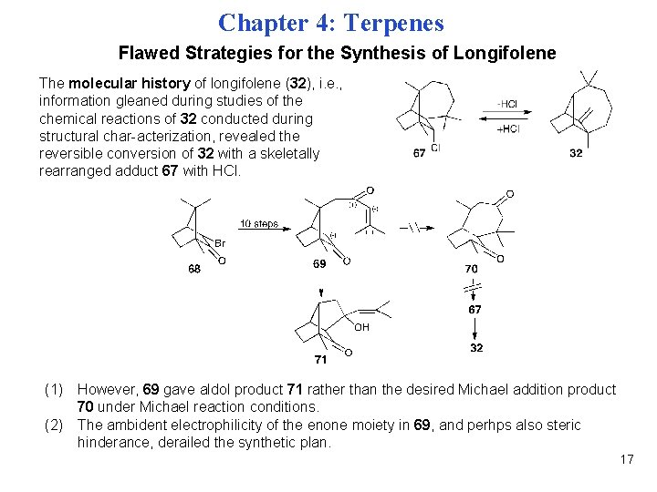 Chapter 4: Terpenes Flawed Strategies for the Synthesis of Longifolene The molecular history of