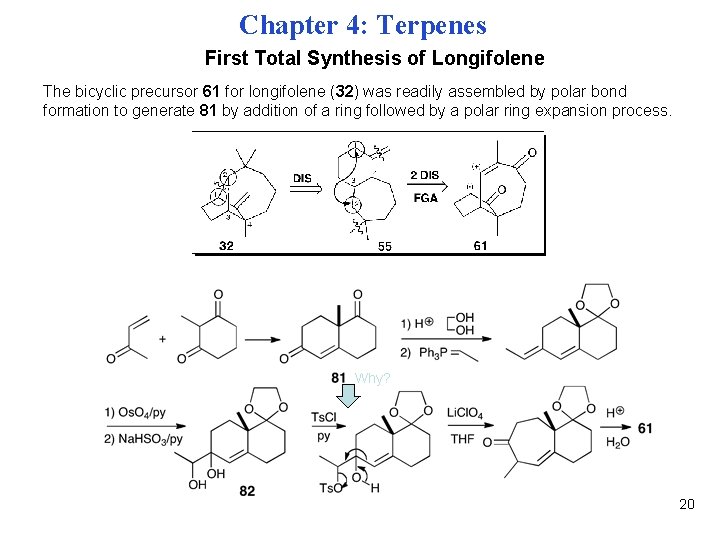 Chapter 4: Terpenes First Total Synthesis of Longifolene The bicyclic precursor 61 for longifolene