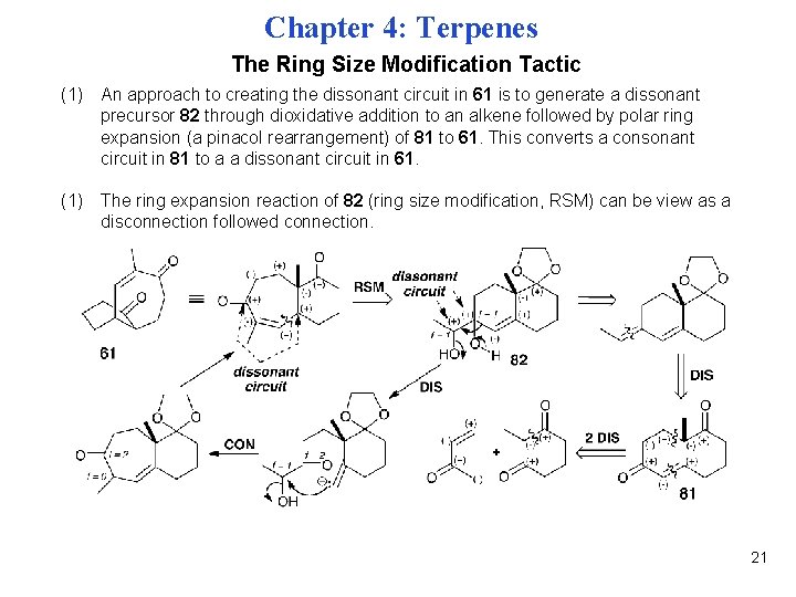 Chapter 4: Terpenes The Ring Size Modification Tactic (1) An approach to creating the