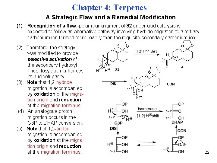 Chapter 4: Terpenes A Strategic Flaw and a Remedial Modification (1) Recognition of a