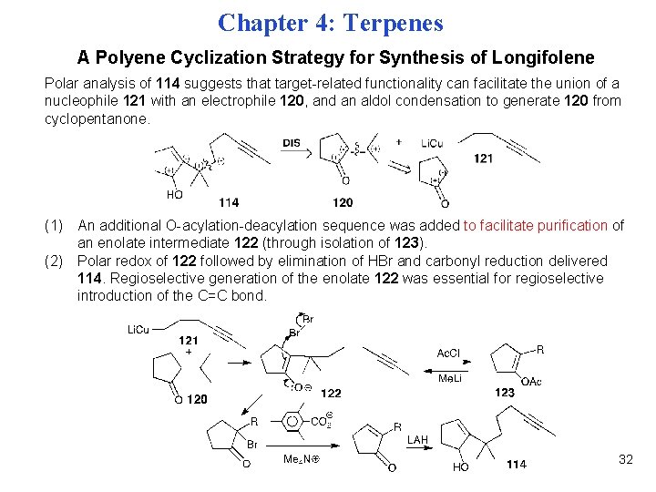 Chapter 4: Terpenes A Polyene Cyclization Strategy for Synthesis of Longifolene Polar analysis of
