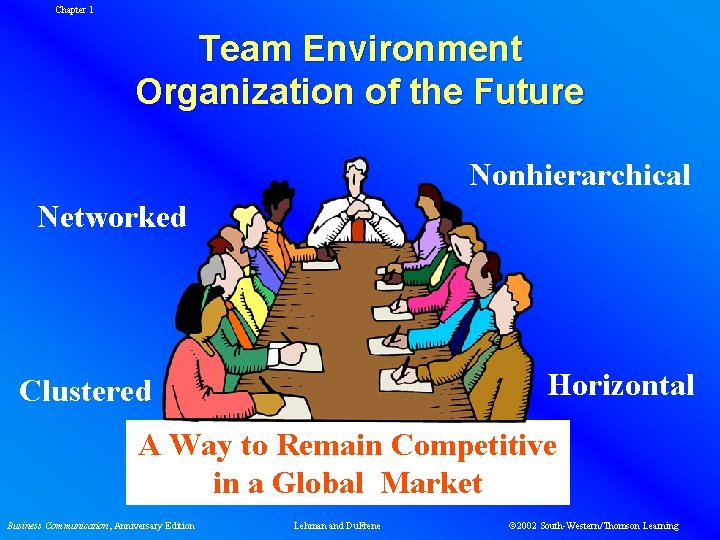 Chapter 1 Team Environment Organization of the Future Nonhierarchical Networked Horizontal Clustered A Way