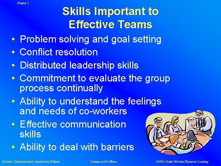 Chapter 1 Skills Important to Effective Teams • • Problem solving and goal setting