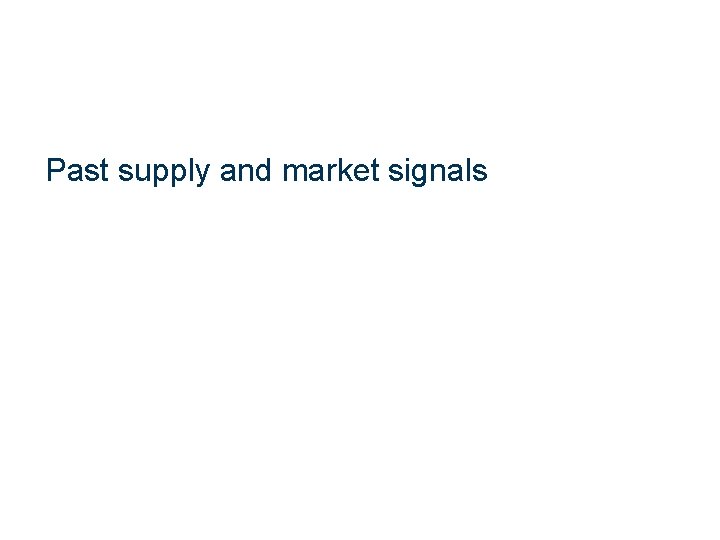 Past supply and market signals 