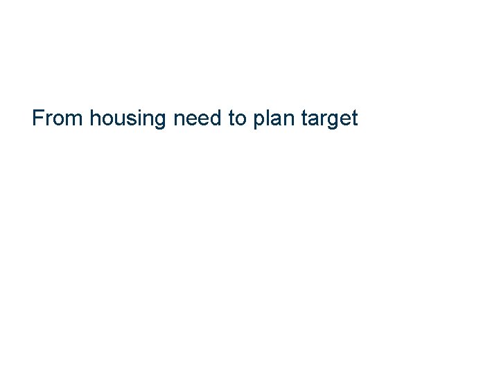 From housing need to plan target 