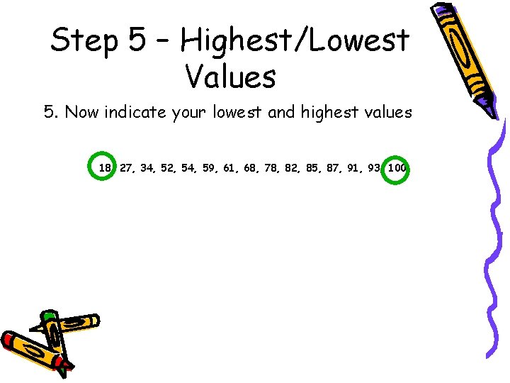 Step 5 – Highest/Lowest Values 5. Now indicate your lowest and highest values 18,