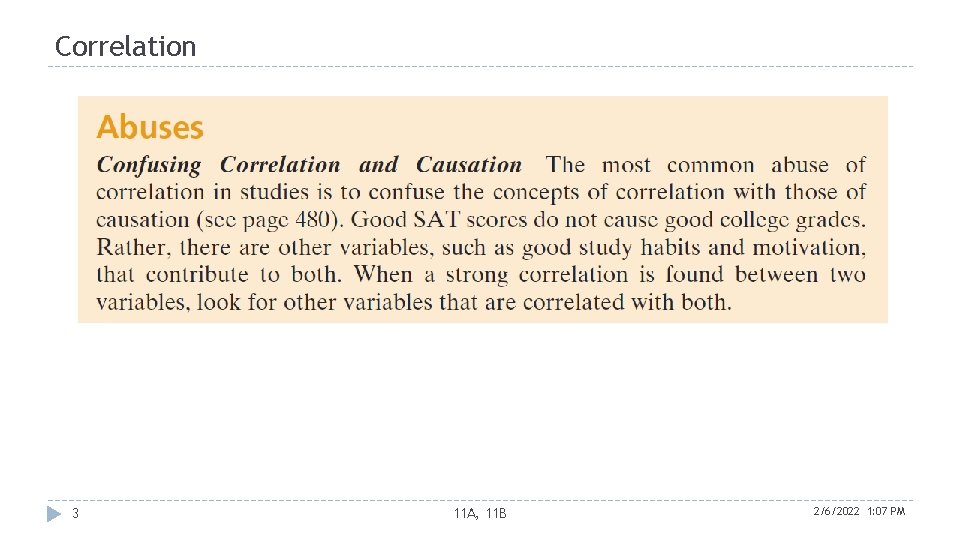 Correlation 3 11 A, 11 B 2/6/2022 1: 07 PM 