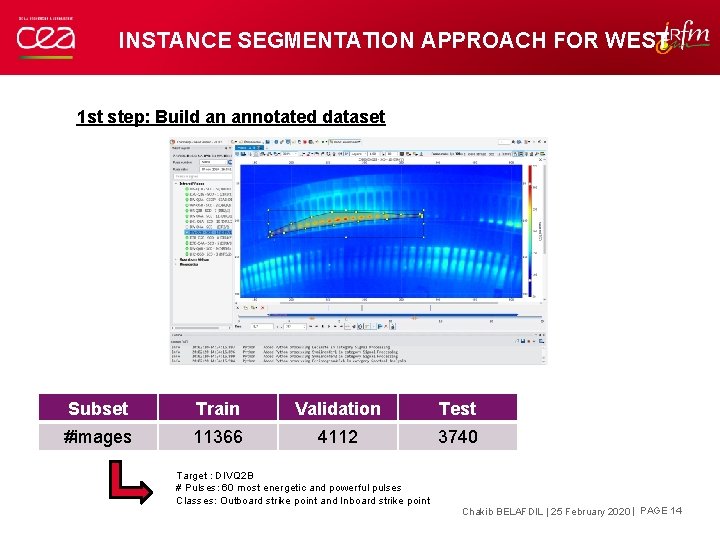 INSTANCE SEGMENTATION APPROACH FOR WEST 1 st step: Build an annotated dataset Subset Train INSTANCE SEGMENTATION APPROACH FOR WEST 1 st step: Build an annotated dataset Subset Train