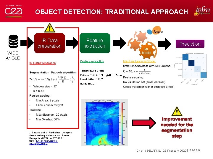 OBJECT DETECTION: TRADITIONAL APPROACH IR Data preparation WIDE ANGLE Feature extraction Prediction ML Model OBJECT DETECTION: TRADITIONAL APPROACH IR Data preparation WIDE ANGLE Feature extraction Prediction ML Model