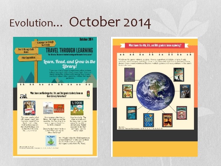 Evolution… October 2014 