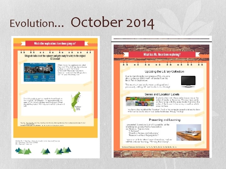 Evolution… October 2014 