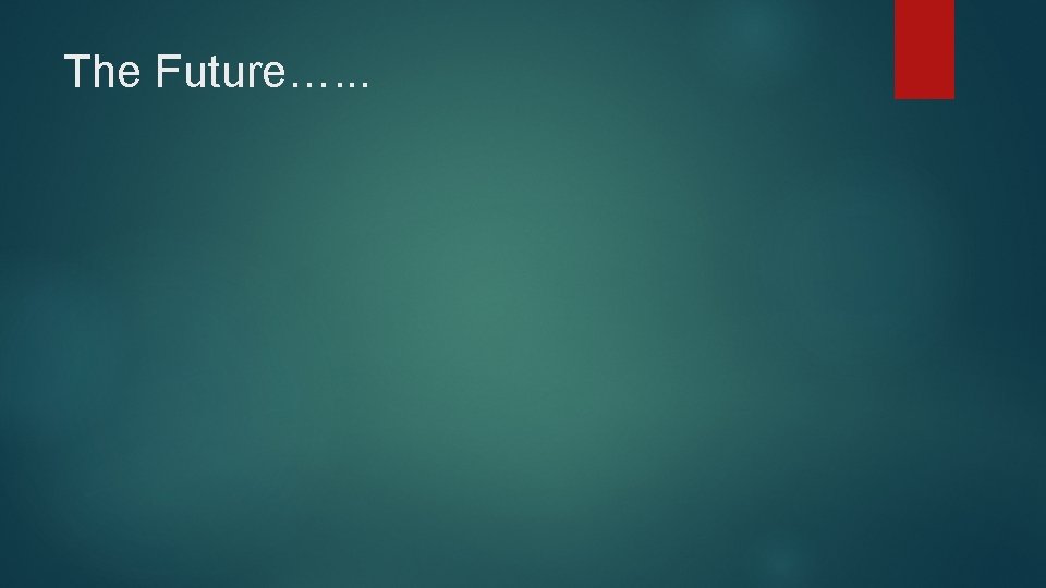 The Future…. . . 