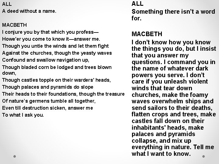 ALL A deed without a name. MACBETH I conjure you by that which you