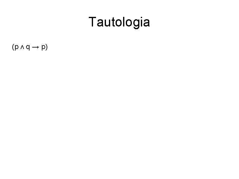 Tautologia (p ʌ q → p) 