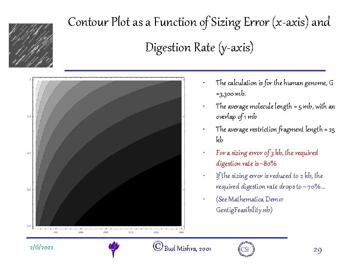 Contour Plot as a Function of Sizing Error (x-axis) and e. DNA Digestion Rate