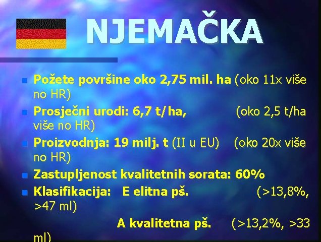 NJEMAČKA Požete površine oko 2, 75 mil. ha (oko 11 x više no HR)