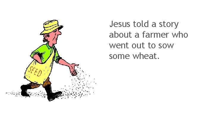 Jesus told a story about a farmer who went out to sow some wheat.