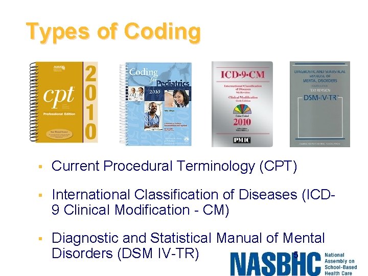 Types of Coding § Current Procedural Terminology (CPT) § International Classification of Diseases (ICD