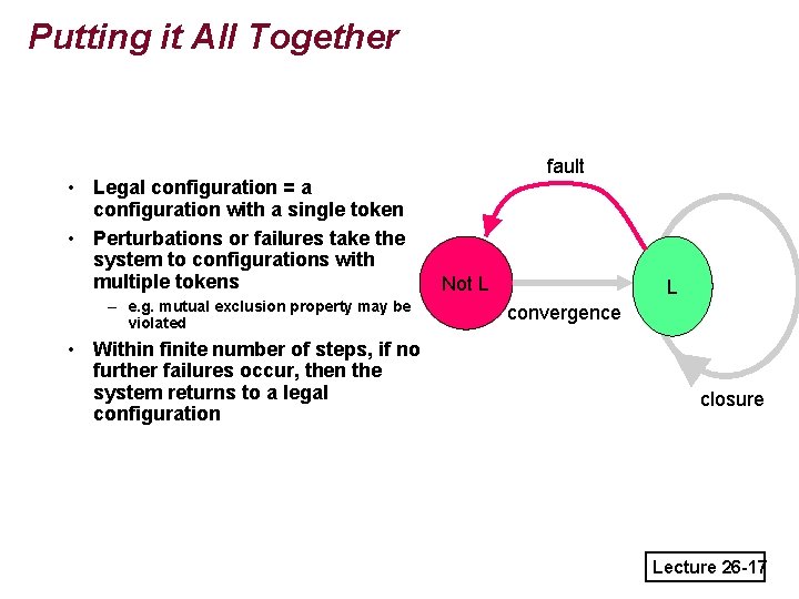 Putting it All Together • Legal configuration = a configuration with a single token