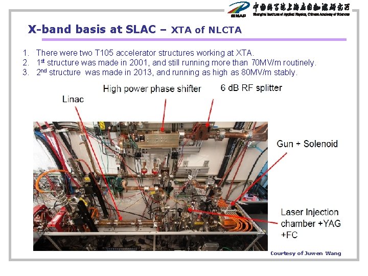 X-band basis at SLAC – XTA of NLCTA 1. There were two T 105