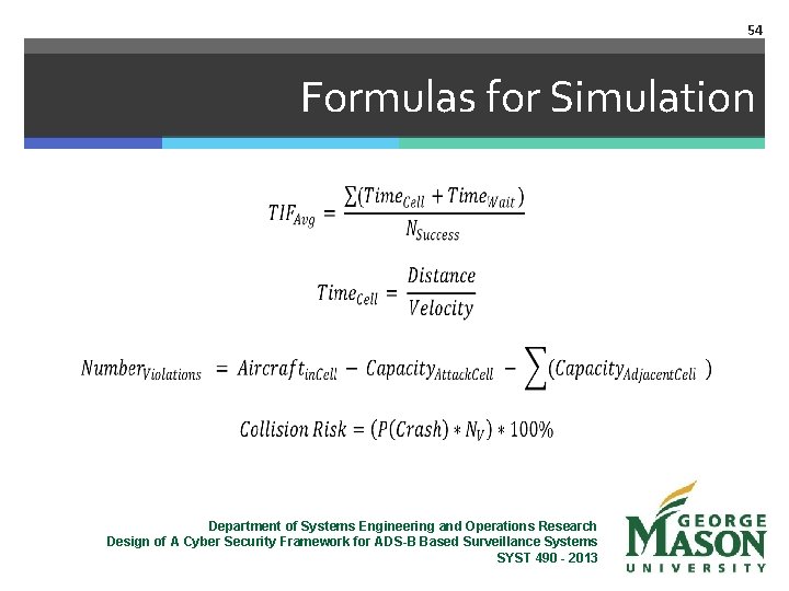 54 Formulas for Simulation Department of Systems Engineering and Operations Research Design of A