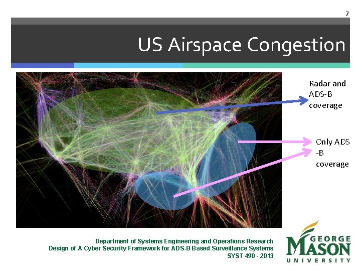 7 US Airspace Congestion Radar and ADS-B coverage Only ADS -B coverage Department of