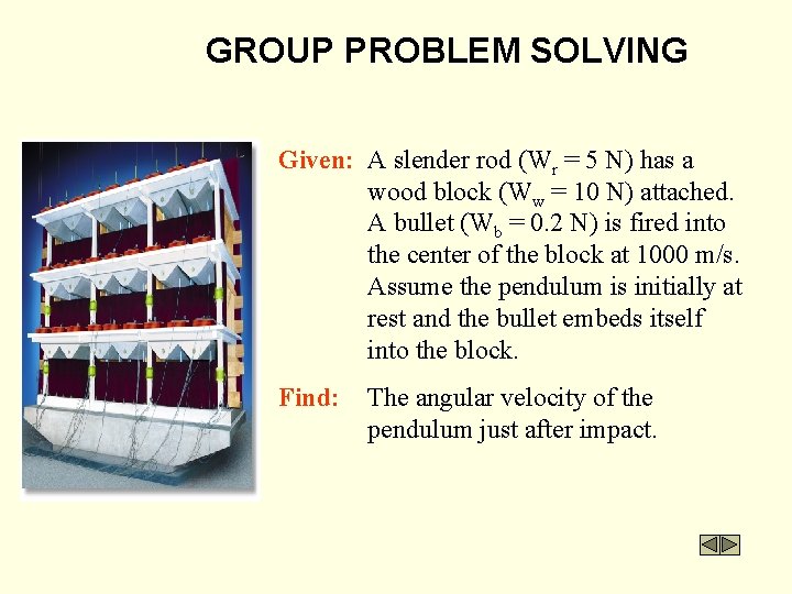 GROUP PROBLEM SOLVING Given: A slender rod (Wr = 5 N) has a wood