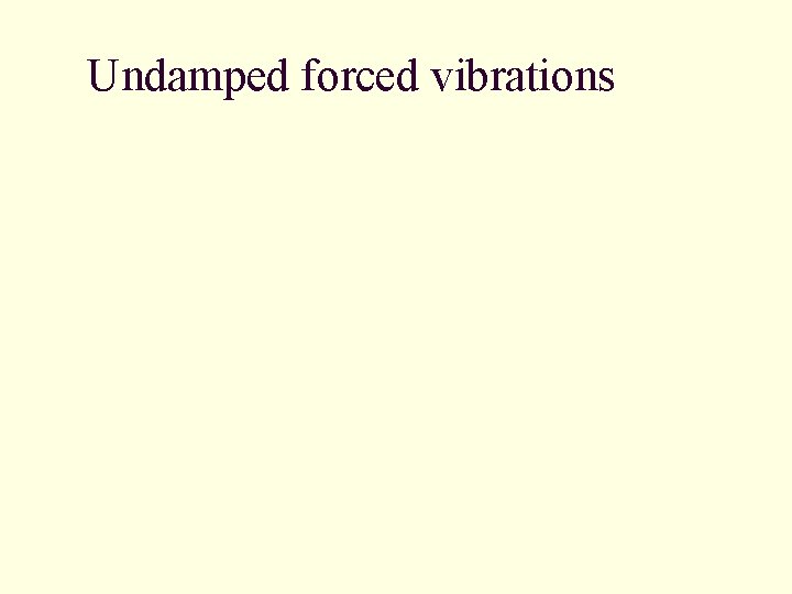 Undamped forced vibrations 