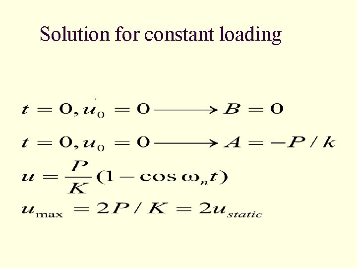 Solution for constant loading 