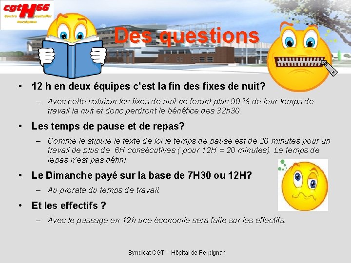 Des questions • 12 h en deux équipes c’est la fin des fixes de