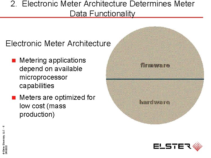 2. Electronic Meter Architecture Determines Meter Data Functionality © Elster Electricity. LLC - 5