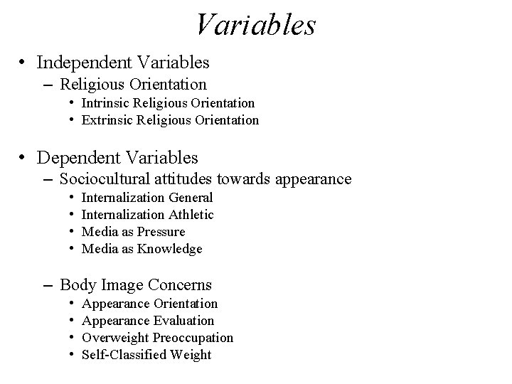 The Relationship Between Religious Orientation and Body Image