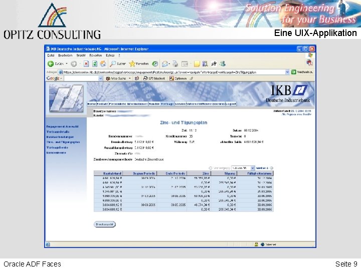 Eine UIX-Applikation Oracle ADF Faces Seite 9 