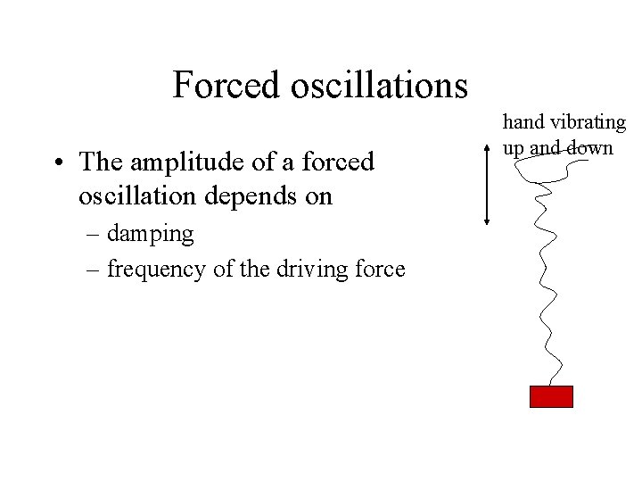 Forced oscillations • The amplitude of a forced oscillation depends on – damping –