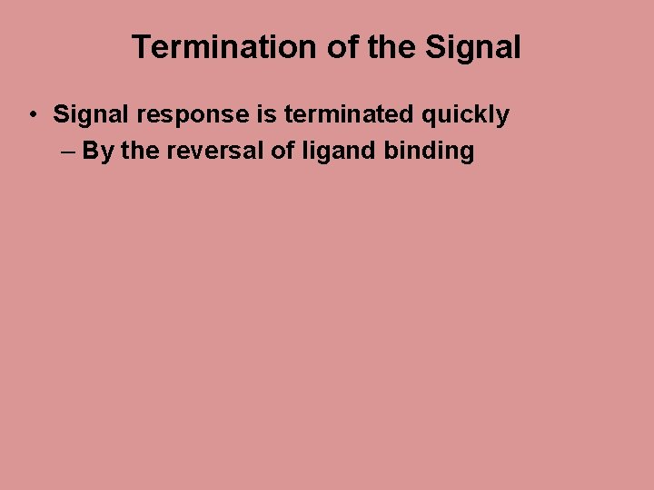 Termination of the Signal • Signal response is terminated quickly – By the reversal