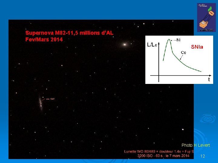 Supernova M 82 -11, 5 millions d’AL Fev/Mars 2014 Photo H Levert 12 