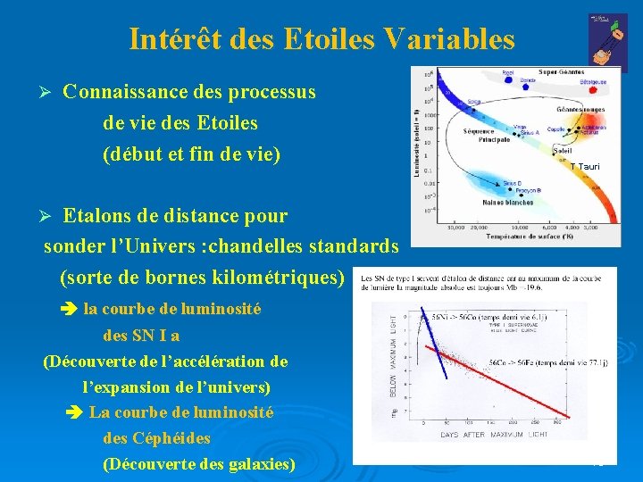 Intérêt des Etoiles Variables Ø Connaissance des processus de vie des Etoiles (début et