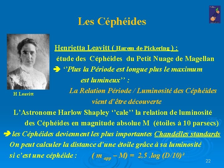 Les Céphéides Henrietta Leavitt ( Harem de Pickering ) : étude des Céphéides du