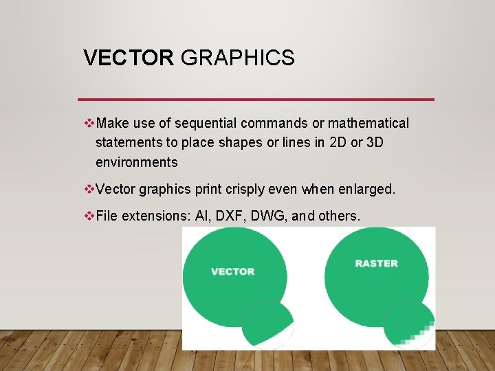 VECTOR GRAPHICS v. Make use of sequential commands or mathematical statements to place shapes
