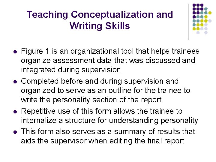 Teaching Conceptualization and Writing Skills l l Figure 1 is an organizational tool that