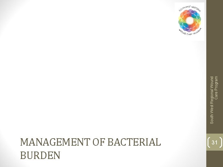 MANAGEMENT OF BACTERIAL BURDEN 31 South West Regional Wound Care Program 