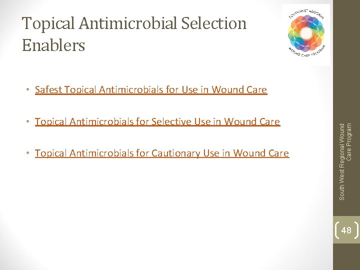 Topical Antimicrobial Selection Enablers • Topical Antimicrobials for Selective Use in Wound Care •