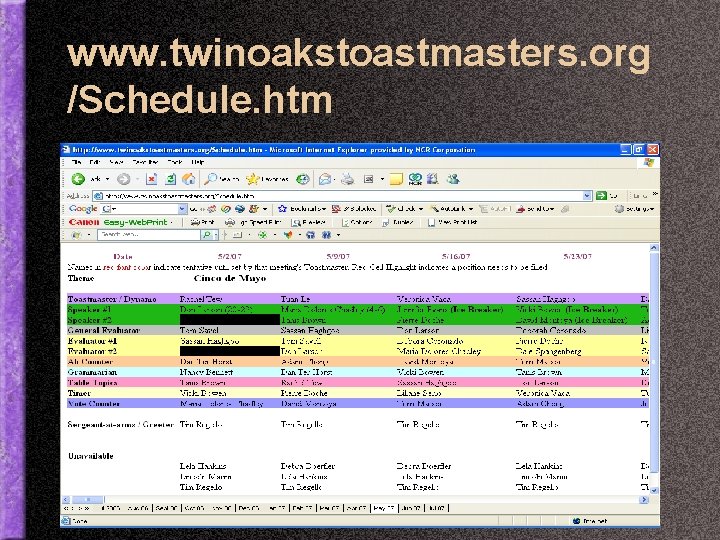 www. twinoakstoastmasters. org /Schedule. htm 