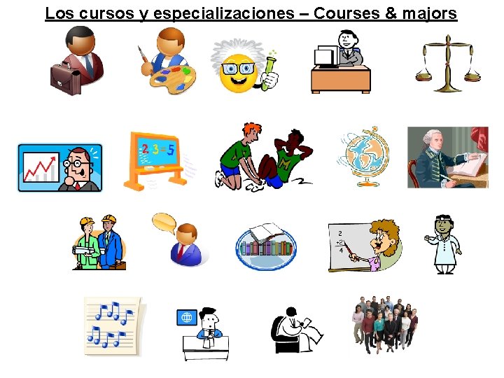 Los cursos y especializaciones – Courses & majors 