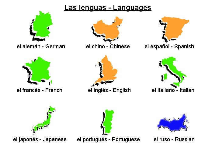 Las lenguas - Languages el alemán - German el chino - Chinese el español