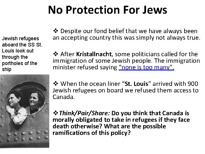 No Protection For Jews Jewish refugees aboard the SS St. Louis look out through