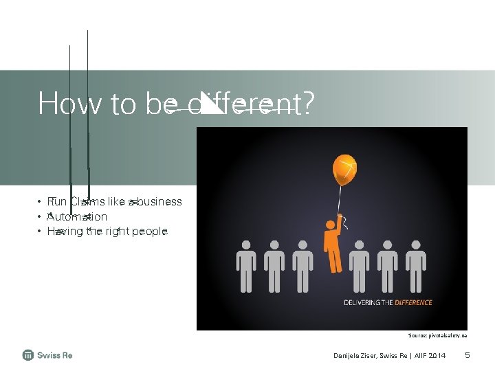 How to be different? • Run Claims like a business • Automation • Having