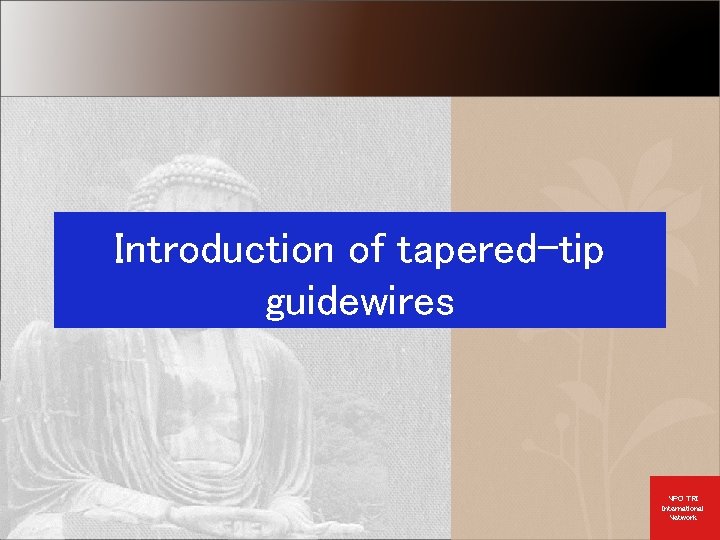 Introduction of tapered-tip guidewires NPO TRI International Network 
