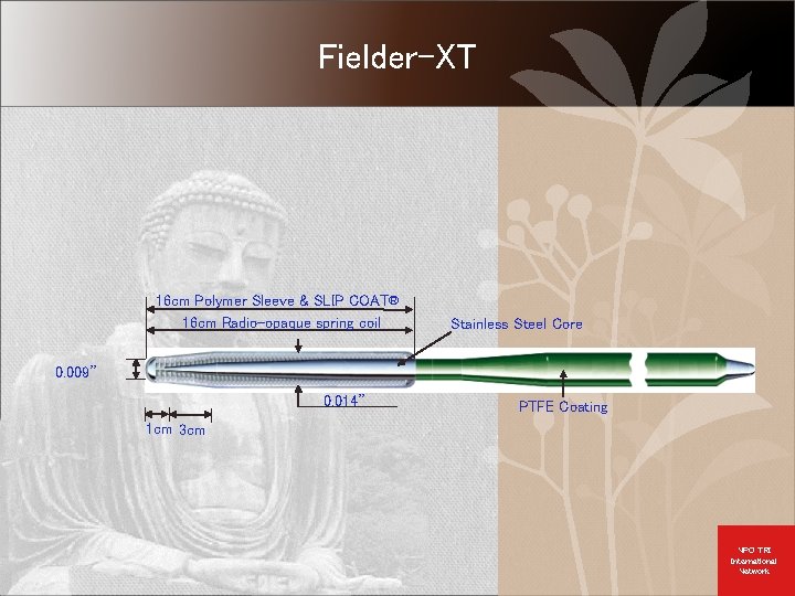 Fielder-XT 16 cm Polymer Sleeve & SLIP COAT® 16 cm Radio-opaque spring coil Stainless