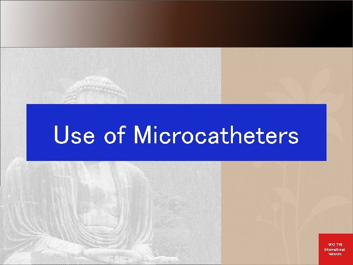 Use of Microcatheters NPO TRI International Network 